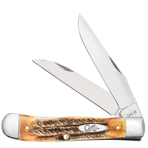 Case Cutlery Knife, Case 6.5 BoneStag Trapper with Wharncliffe Blade 65329 - main